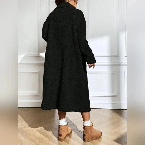 Lapel Neck Double Button Teddy Coat - Picture 6 of 6